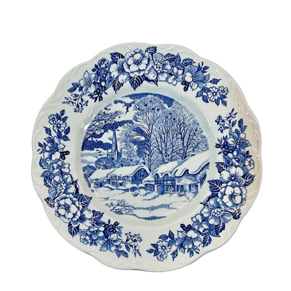 vintage J&G Meakin Stratford on Avon Plate Blue White The Bells Of Holy Trinity - Picture 1 of 5